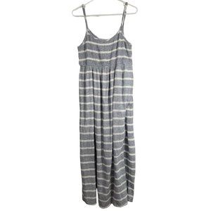 Q & A gray and white long striped dress size Large spaghetti strap top